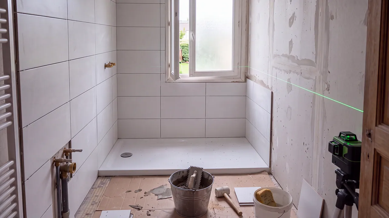 Une salle de bain en cours : illustration