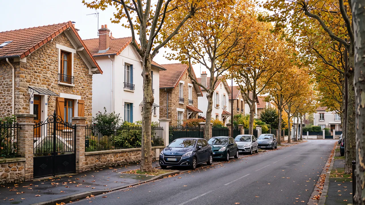 Une rue pavillonnaire : illustration